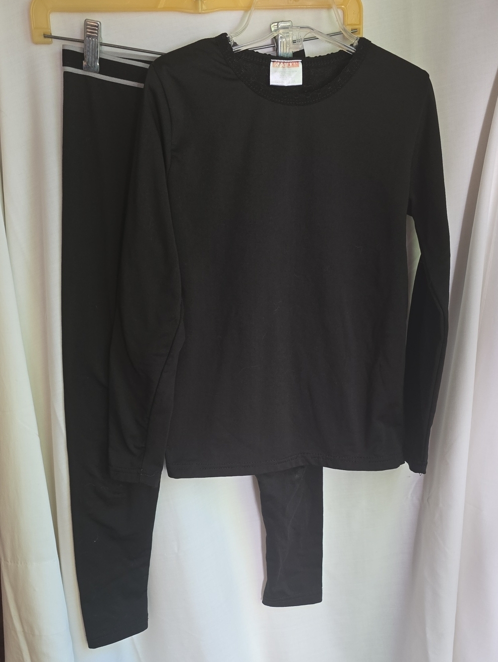 Rocky Black Long Sleeve Top and Leggings Base Layer Set